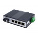 OHZ-IND-1F4E-PMS 工業級千兆 1光4電POE光電轉換器發射器A端 工業級千兆1光4電單模單纖光纖收發器導軌式安裝監視攝影機光纖轉網線 1光4電千兆光纖轉換器